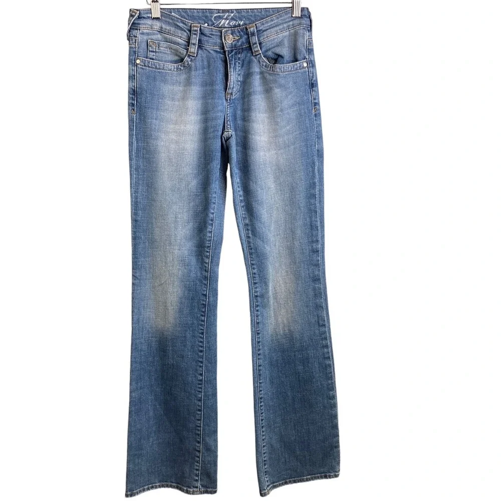 Mavi Women's Abbie Flared Bootcut Denim Jeans Sz 27/32‎ Flap Back Pocket Western
